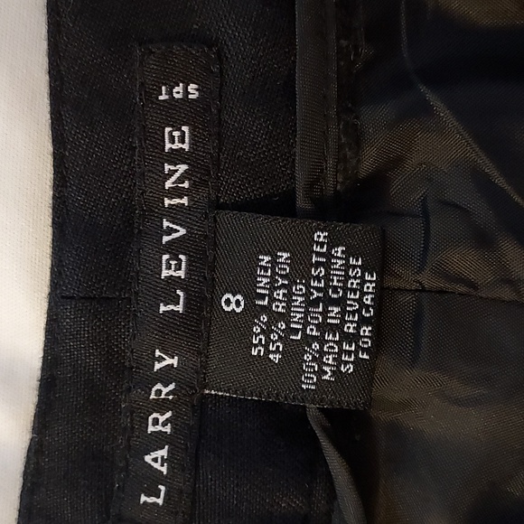 Larry Levine Women's Capris Pants Linen Blend Black Embroidery Waist Siz… - Picture 11 of 12